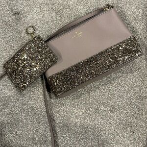 Kate Spade Grey and Glitter Crossbody Bag